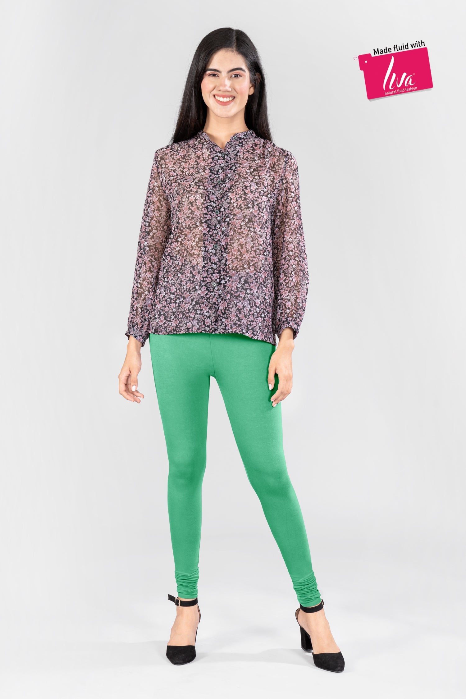 Buy Green Leggings for Women by INDIAN FLOWER Online | Ajio.com